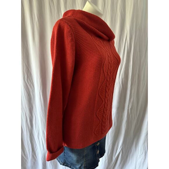 Isle Essentials‎ Rust Orange Cowl Neck Sweater – Size Small - Picture 4 of 6